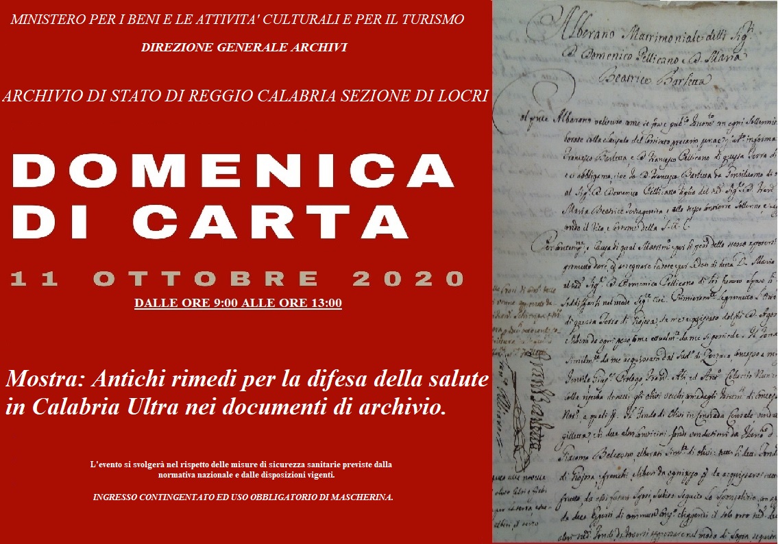 Antichi rimedi per la difesa della salute in Calabria Ultra nei documenti di Archivio